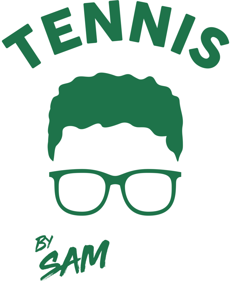 Tennis by Sam large back print, set within the shirt body with space around the edges